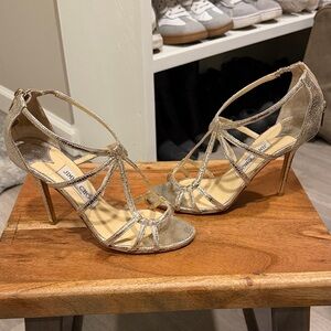 Jimmy Choo Metallic Strappy Heels